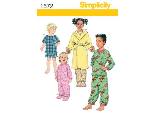 Great value Simplicity Pattern S1572 Toddlers' and Child's Sleepwear and Robe- Size AA (1/2-1-2) available to order online New Zealand