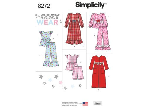 Great value Simplicity Pattern S8272 Child's and Girl's Sleepwear and Robe- Size HH (3-4-5-6) available to order online New Zealand