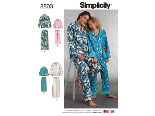 Great value Simplicity Pattern S8803 Girlsand Misses Set of Lounge Pants and Shirt- Size A (S - L / XS - XL) available to order online New Zealand