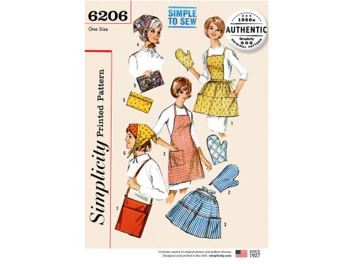 Great value Simplicity Pattern S6206 Vintage Gift and Accessories- Size OS (ONE SIZE) available to order online New Zealand