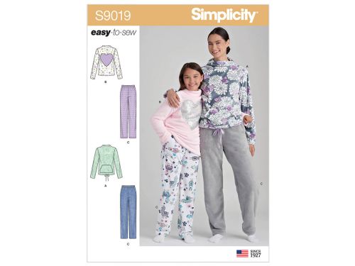 Great value Simplicity Pattern S9019 Girls' & Misses' Loungewear- Size A (S - L / XS - XL) available to order online New Zealand