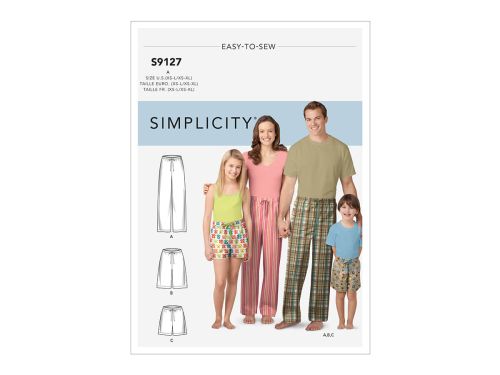 Great value Simplicity Pattern S9127 Unisex Sleepwear- Size A (XS - L / XS - XL) available to order online New Zealand