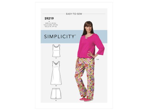 Great value Simplicity Pattern S9219 MISSES/PETITE SLEEPWEAR- Size A (XS-S-M-L-XL) available to order online New Zealand