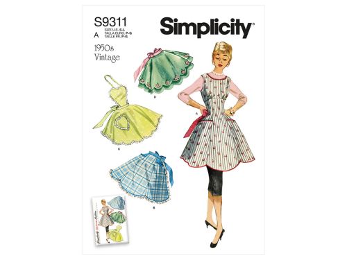 Great value Simplicity Pattern S9311 MISSES' VINTAGE APRONS- Size A (S-M-L) available to order online New Zealand