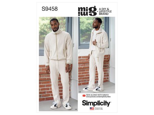 Great value Simplicity Pattern S9458 MEN'S KNIT JACKET & PANT- Size A (XS-S-M-L-XL) available to order online New Zealand