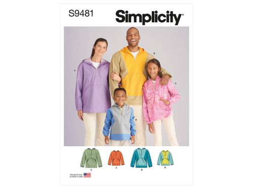 Great value Simplicity Pattern S9481 UNISEX TOP- Size A (XS - L / XS - XL) available to order online New Zealand