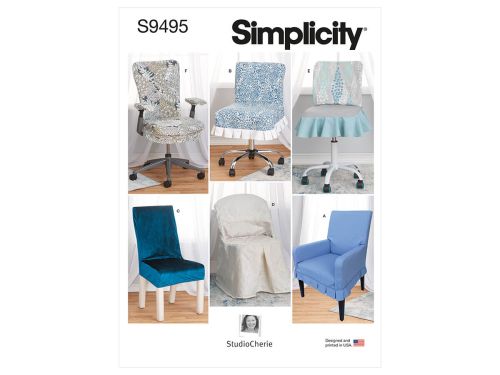 Great value Simplicity Pattern S9495 CHAIR SLIPCOVERS- Size OS (ONE SIZE) available to order online New Zealand