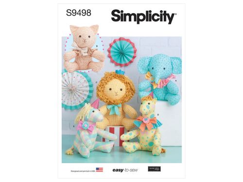 Great value Simplicity Pattern S9498 EASY PLUSH ANIMALS- Size OS (ONE SIZE) available to order online New Zealand