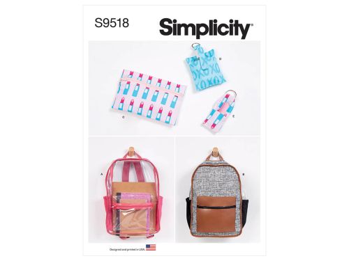 Great value Simplicity Pattern S9518 Backpacks and Accessories- Size OS (One Size Only) available to order online New Zealand