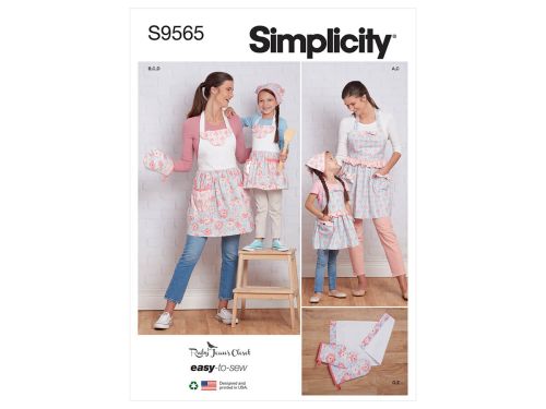 Great value Simplicity Pattern S9565 Children's and Misses' Aprons and Accessories- Size A (S - L / S - L) available to order online New Zealand
