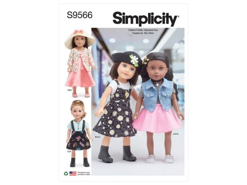 Great value Simplicity Pattern S9566 18" Doll Clothes- Size OS (One Size Only) available to order online New Zealand