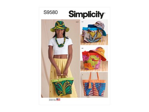 Great value Simplicity Pattern S9580 BAGS, HAT AND NECKLACE- Size A (All Sizes in One Envelope) available to order online New Zealand