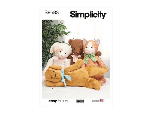 Great value Simplicity Pattern S9583 POSEABLE PLUSH ANIMALS- Size OS (One Size Only) available to order online New Zealand