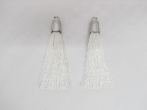 Great value Designer Tassel- White/Silver 2pk- RW398 available to order online New Zealand