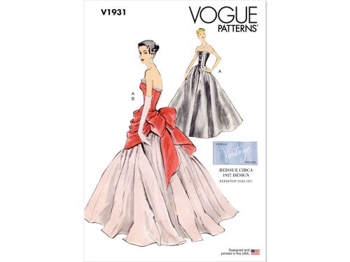 Great value Vogue Pattern V1931 Misses' Vintage Dress and Overbodice with Pannier- Size 8-10-12-14-16 available to order online New Zealand