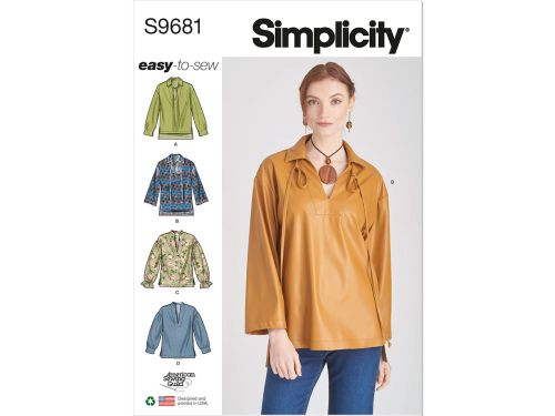 Great value Simplicity Pattern S9681 MISSES' AND WOMEN'S PULL-OVER TOP- Size BB (20W-22W-24W-26W-28W) available to order online New Zealand