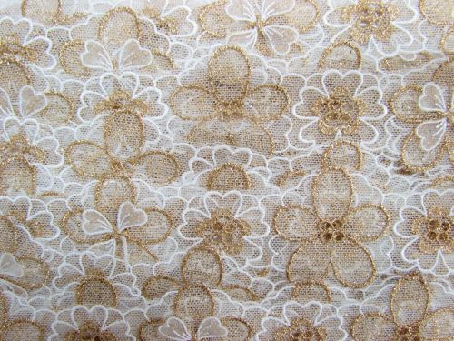 Great value 45mm Fairy Garden Lace- White & Gold #T025 available to order online New Zealand