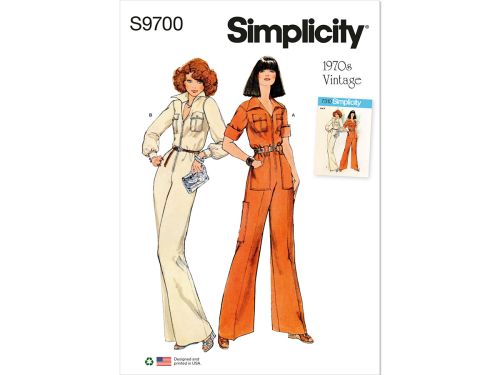 Great value Simplicity Pattern S9700 Misses' Vintage Jumpsuit- Size K5 (8-10-12-14-16) available to order online New Zealand