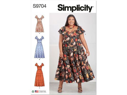 Great value Simplicity Pattern S9704 Women's Dresses- Size W3 (30W-32W-34W-36W-38W) available to order online New Zealand