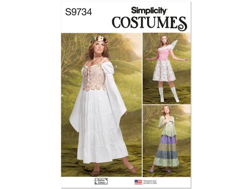 Great value Simplicity Pattern S9734 Misses' Costumes by Andrea Schewe Designs- Size K5 (8-10-12-14-16) available to order online New Zealand