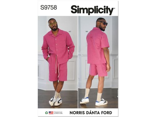 Great value Simplicity Pattern S9758 Men's Shirts and Shorts by Norris Danta Ford- Size AA (34-36-38-40-42) available to order online New Zealand