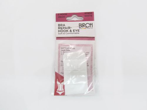 Great value Bra Back Hook/Eye 28mm 2 Hook- White available to order online New Zealand