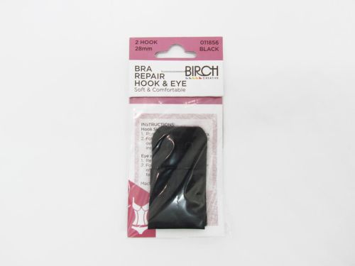 Great value Bra Back Hook/Eye 28mm 2 Hook- Black available to order online New Zealand