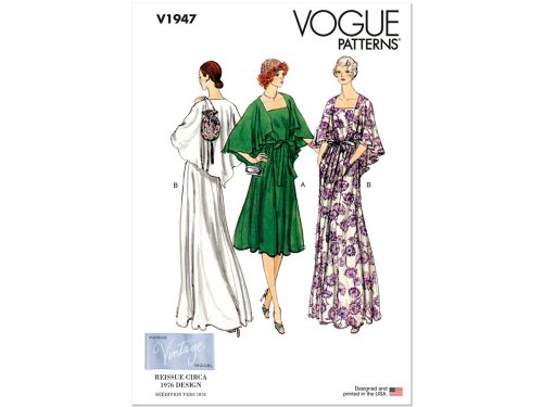 Great value Vogue Pattern VV1947 Misses’ Evening Dress Vintage 1970's- Size B5(8-10-12-14-16) available to order online New Zealand