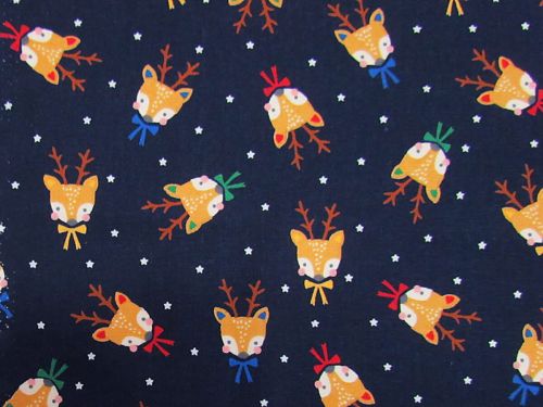 Great value Festive Reindeer Cotton- Navy available to order online New Zealand