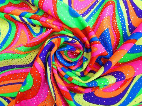 Great value Psychedelic Rainbows Foile Spot Spandex #9588 available to order online New Zealand