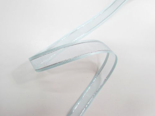 Great value 17mm Satin Edge Organza Ribbon- Sky And Silver #T238 available to order online New Zealand