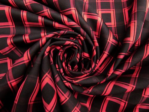 Great value Picnic Squares Viscose Shirting- Red #9920 available to order online New Zealand