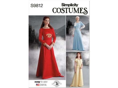Great value Simplicity Pattern S9812 Misses Costume- Size H5 (6-8-10-12-14) available to order online New Zealand