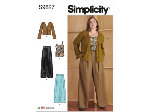 Great value Simplicity Pattern S9827 Plus Size Sportswear- Size W3 (30W-32W-34W-36W-38W) available to order online New Zealand