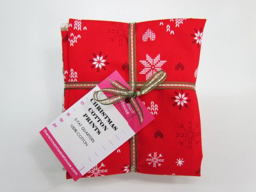 Great value Christmas Cotton 5 x Fat 1/4 Pack available to order online New Zealand