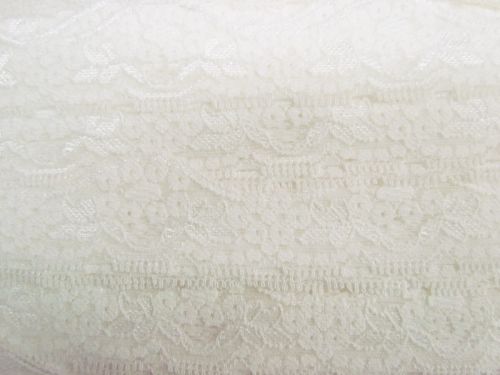 Great value 35mm Wave Edge Stretch Floral Lace- Cream #T288 available to order online New Zealand