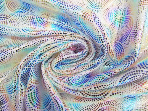 Great value Rainbow Ripple Effect Foile Spandex- White #10360 available to order online New Zealand