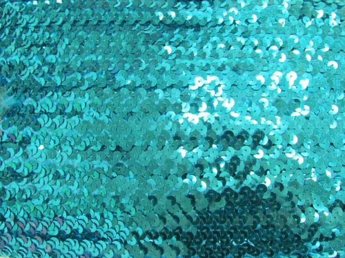 Great value 9.1m (10 yard) Roll of Stretch Sequin Trim- 2 Row- Aqua T307 available to order online New Zealand