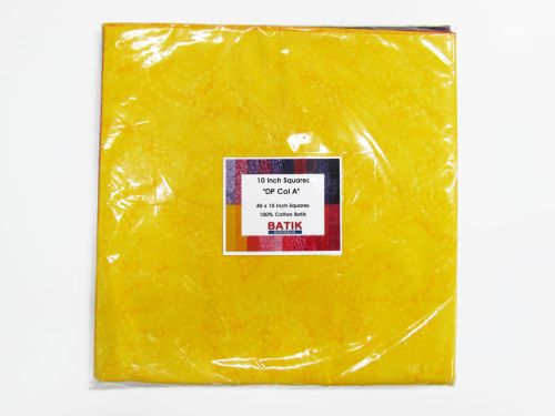 Great value Batik Cotton- DP Col A- 10 Inch Squares Pack available to order online New Zealand