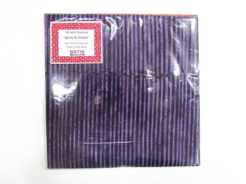 Great value Batik Cotton- Spots And Stripes- 10 Inch Squares Pack available to order online New Zealand