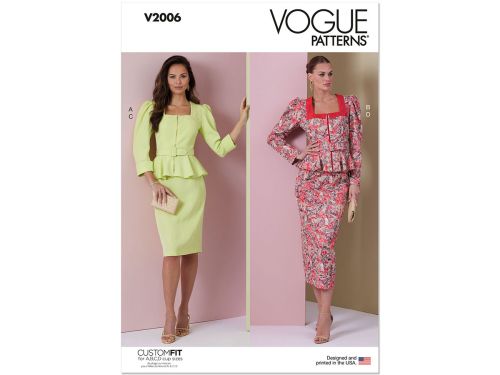 Great value Vogue Pattern V2006 MISSES' TWO PIECE DRESS- Size Y5 (18-20-22-24-26) available to order online New Zealand