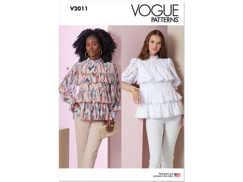 Great value Vogue Pattern V2011 MISSES' TOP WITH SLEEVE VARIATIONS- Size B5(8-10-12-14-16) available to order online New Zealand