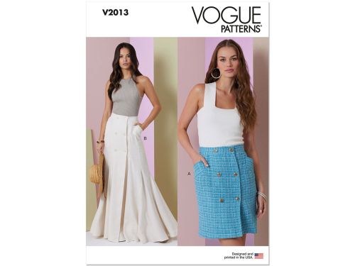 Great value Vogue Pattern V2013 MISSES' SKIRT IN TWO LENGTHS- Size H5(6-8-10-12-14) available to order online New Zealand