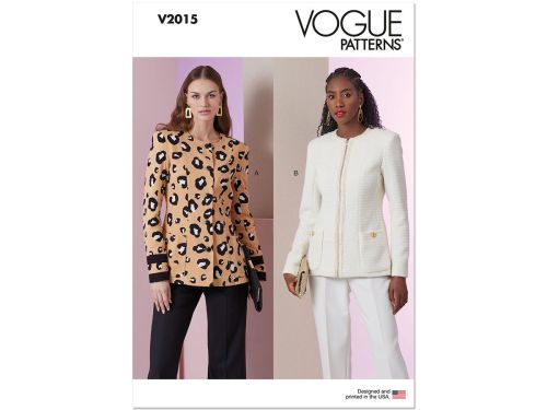 Great value Vogue Pattern V2015 MISSES' JACKETS- Size B5(8-10-12-14-16) available to order online New Zealand