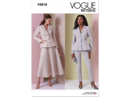 Great value Vogue Pattern V2018 MISSES' JACKET, SKIRT AND PANTS- Size D5 (4-6-8-10-12) available to order online New Zealand