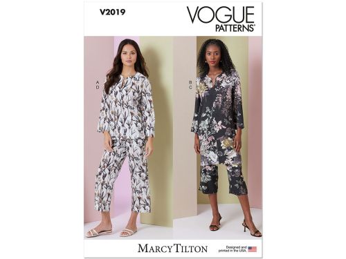 Great value Vogue Pattern V2019 MISSES' LOUNGE SETS- Size A (XS-S-M-L-XL) available to order online New Zealand