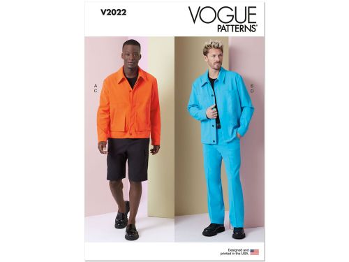 Great value Vogue Pattern V2022 MEN'S JACKETS, SHORTS AND PANTS- Size AA (34-36-38-40-42) available to order online New Zealand