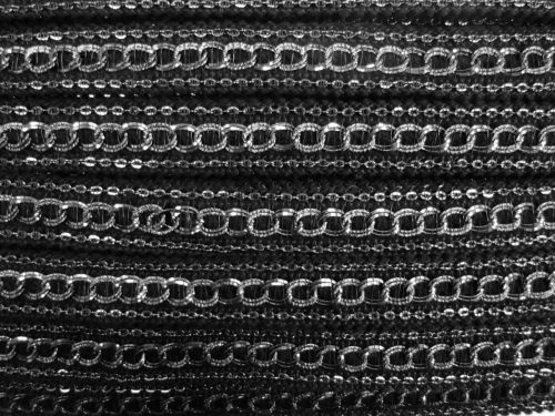 Great value 22mm Glimmering Chain On Tape Trim- Black #T435 available to order online New Zealand