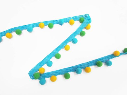 Great value 25mm Party Pom Pom Trim- Spring Blue #T500 available to order online New Zealand
