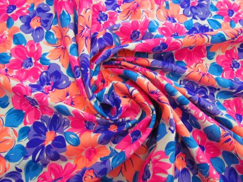 Great value 20m Roll of Dizzy Daisy Cotton Jersey- Orange / Pink #5121 available to order online New Zealand